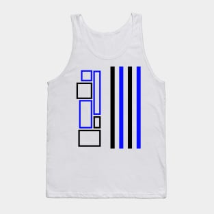 Black And Blue Lines And Squares Tank Top